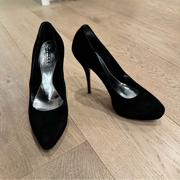 Gucci Black Suede Platform Pumps – Size 37.5 - Picture 1 of 8